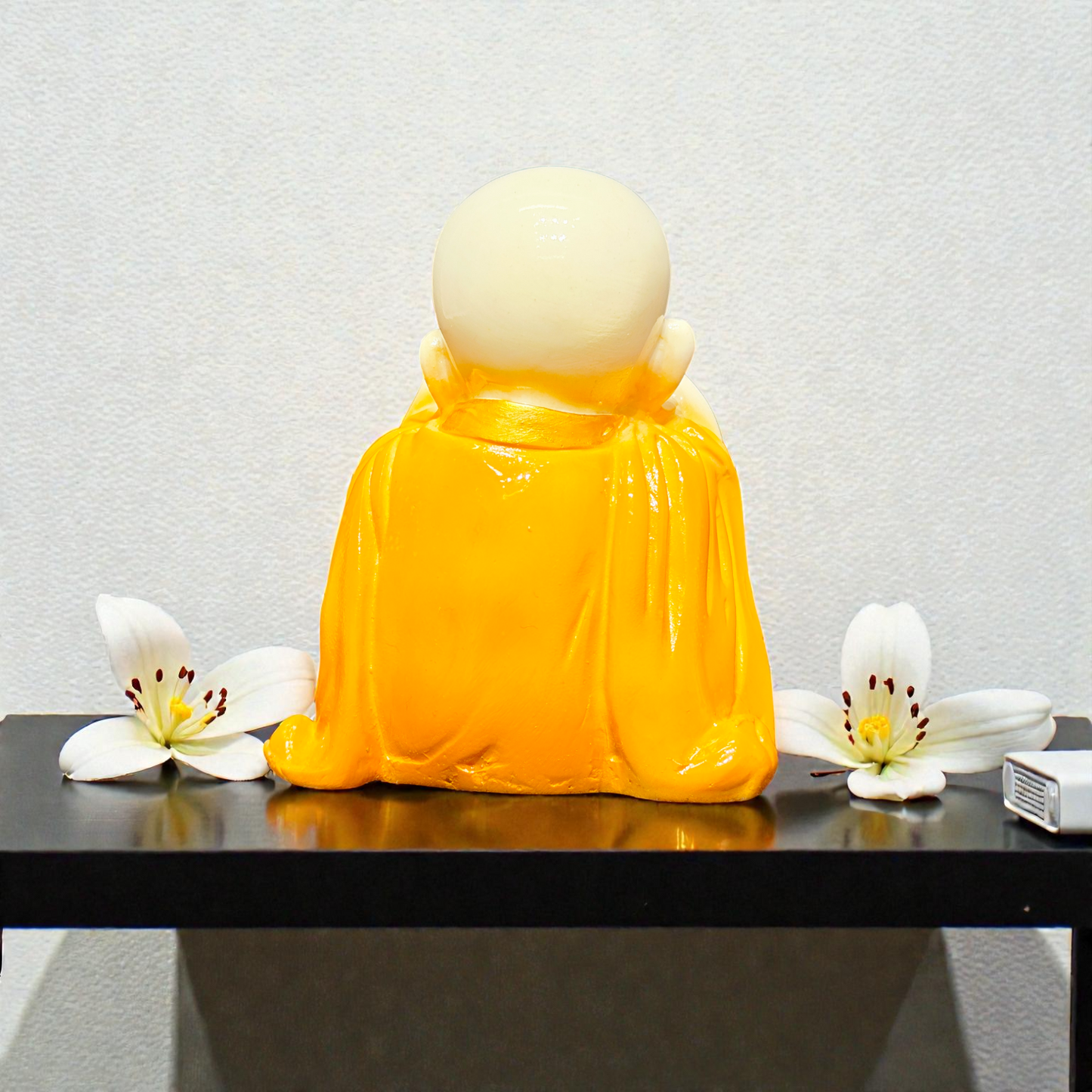 Set of 3 Miniature Baby Buddha Polyresin Idols – Hear, See, Speak No Evil Monk Statues for Home Decor, Office Desk & Gifting