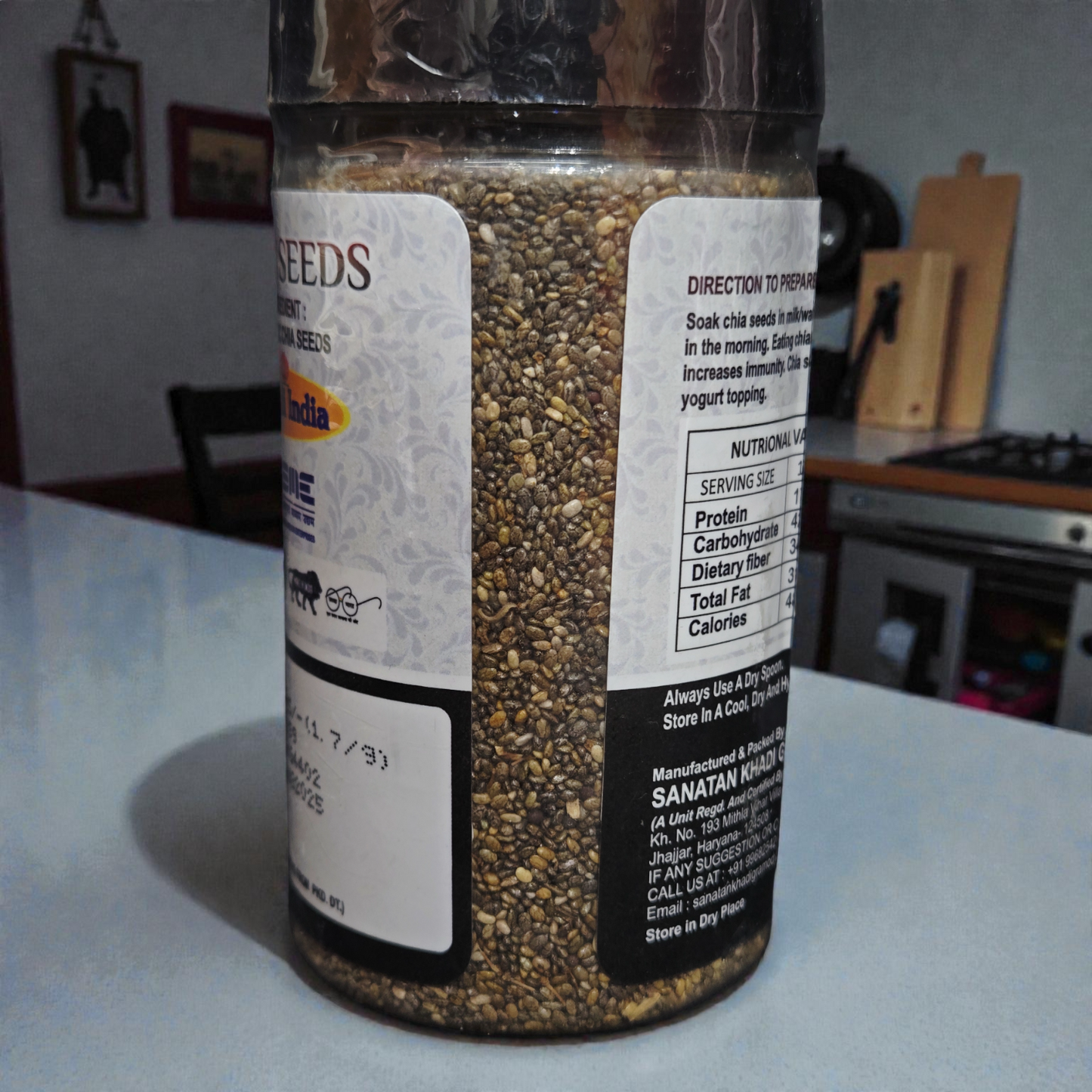 Sanatan Organic Chia Seeds - Premium Plant Based Superfood | High Omega-3 for Weight Loss & Heart Health