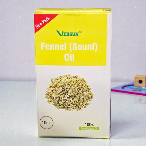 Vedsun Fennel (Sounf) Oil - 100% Pure Natural Oil | For Digestion, Skin Toning & Aromatherapy - 10ml