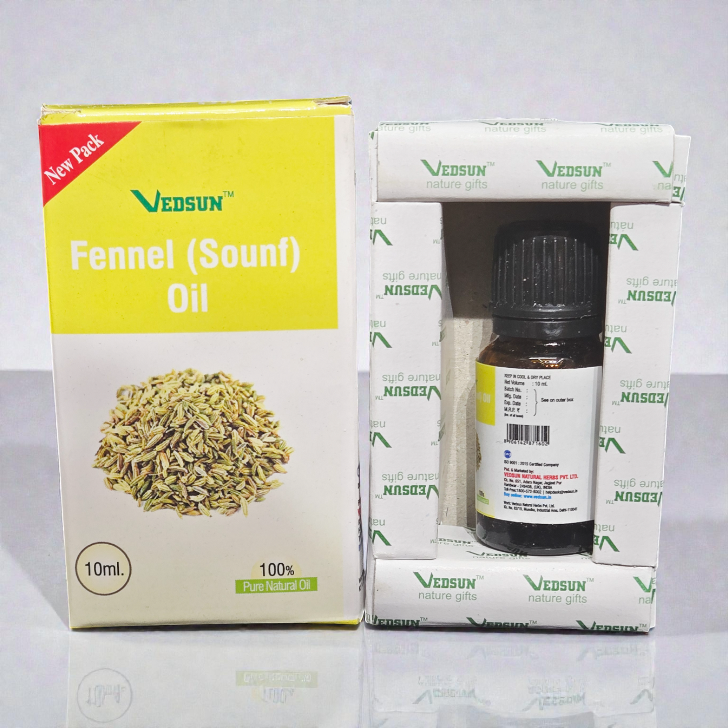Vedsun Fennel (Sounf) Oil - 100% Pure Natural Oil | For Digestion, Skin Toning & Aromatherapy - 10ml