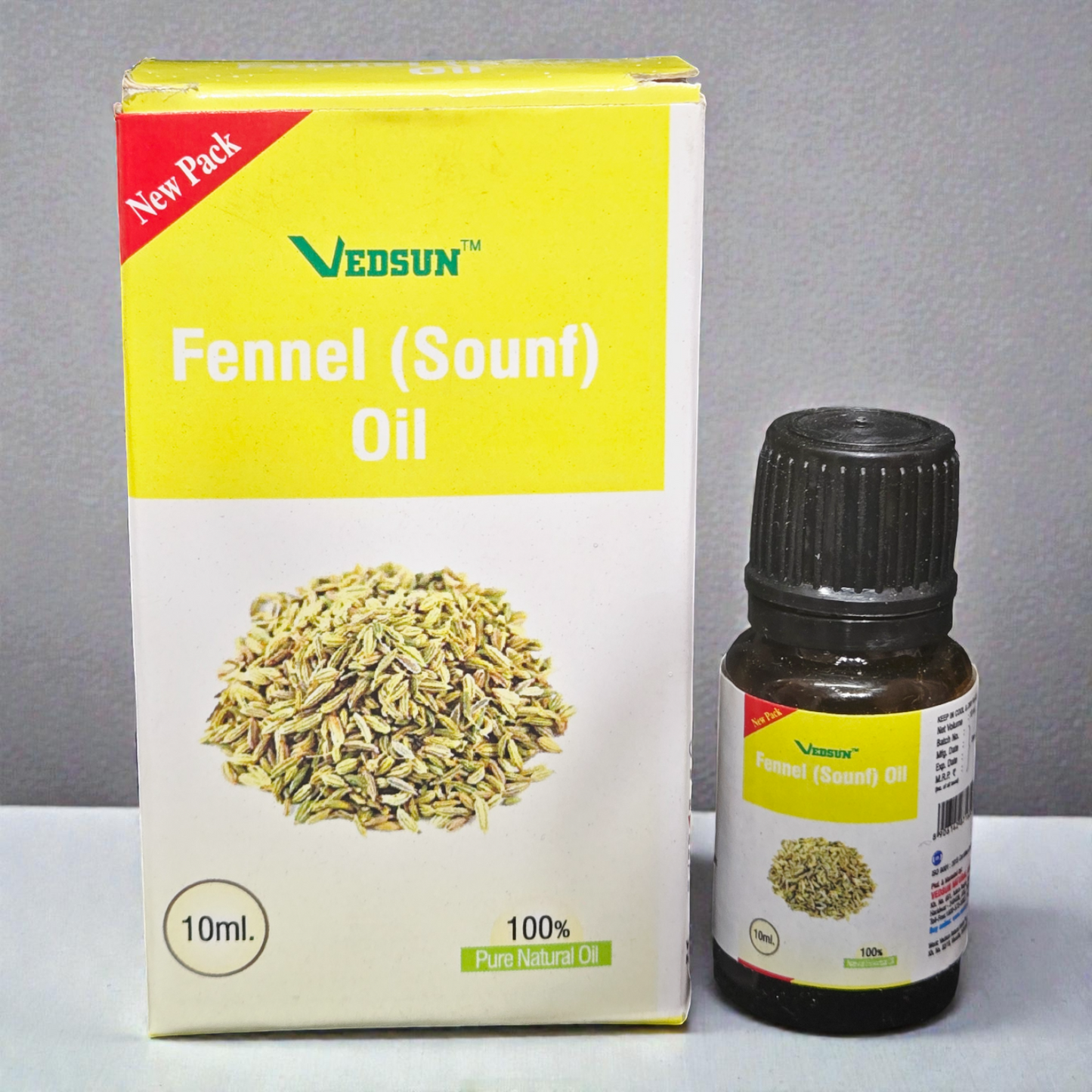 Vedsun Fennel (Sounf) Oil - 100% Pure Natural Oil | For Digestion, Skin Toning & Aromatherapy - 10ml