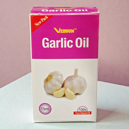 Vedsun Garlic Oil (Lahsun Tail) - 100% Pure Natural Oil | For Ear Pain, Hair Growth & Dandruff - 15ml