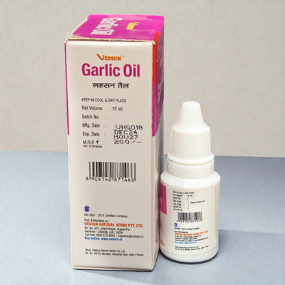 Vedsun Garlic Oil (Lahsun Tail) - 100% Pure Natural Oil | For Ear Pain, Hair Growth & Dandruff - 15ml