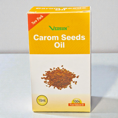 Vedsun Carom Seeds Oil (Ajwain Tail) - 100% Pure Natural Oil | For Digestion, Cold Relief & Joint Pain - 10ml
