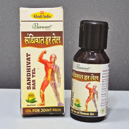 Khadi India Paawan Sandhivat Har Tel - 100% Natural Ayurvedic Oil | Relief for Joint Pain, Sciatica & Muscle Stiffness