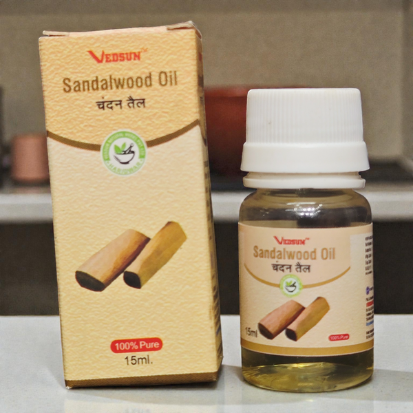 Vedsun Sandalwood Oil (Chandan Tail) - 100% Pure & Natural | For Skin Glow & Puja - 15ml