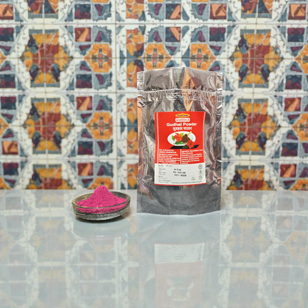 Khadi India Ambika Gudhal Powder (Hibiscus) - 100% Natural | For Hair Fall, Dandruff & Weight Loss - 100gm