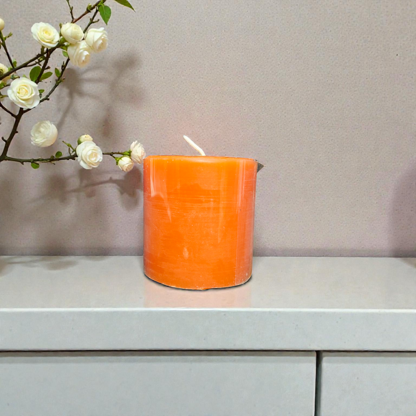 Sandalwood Scented Pillar Candle - Premium Aromatherapy for Relaxation & Meditation