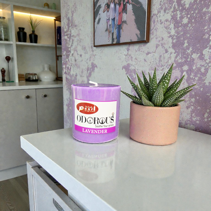 Pearl Odorous Lavender Scented Candle - Soothing Aromatherapy | For Sleep, Stress Relief & Meditation