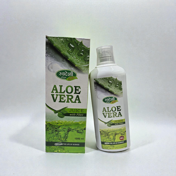 Swadeshi Aloe Vera Juice with Fibre - 1000ml (1L) | Natural Detox, Skin Care & Digestion Support