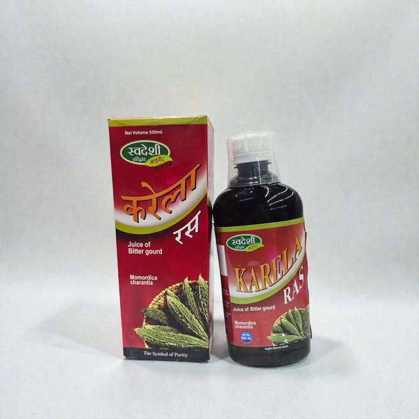 Swadeshi Karela Ras - Pure Bitter Gourd Juice | Natural Blood Sugar Control & Blood Purifier - 500ml