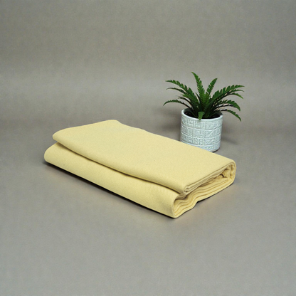 Premium Cream Khadi Cotton Khesh – Solid Handwoven Heavy Blanket / Throw with Fringes