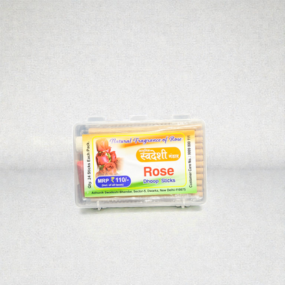 Adhunik Swadeshi Bhandar Rose Dhoop Sticks – Natural Rose Fragrance Incense for Puja, Meditation & Spiritual Rituals (24 Sticks Pack)