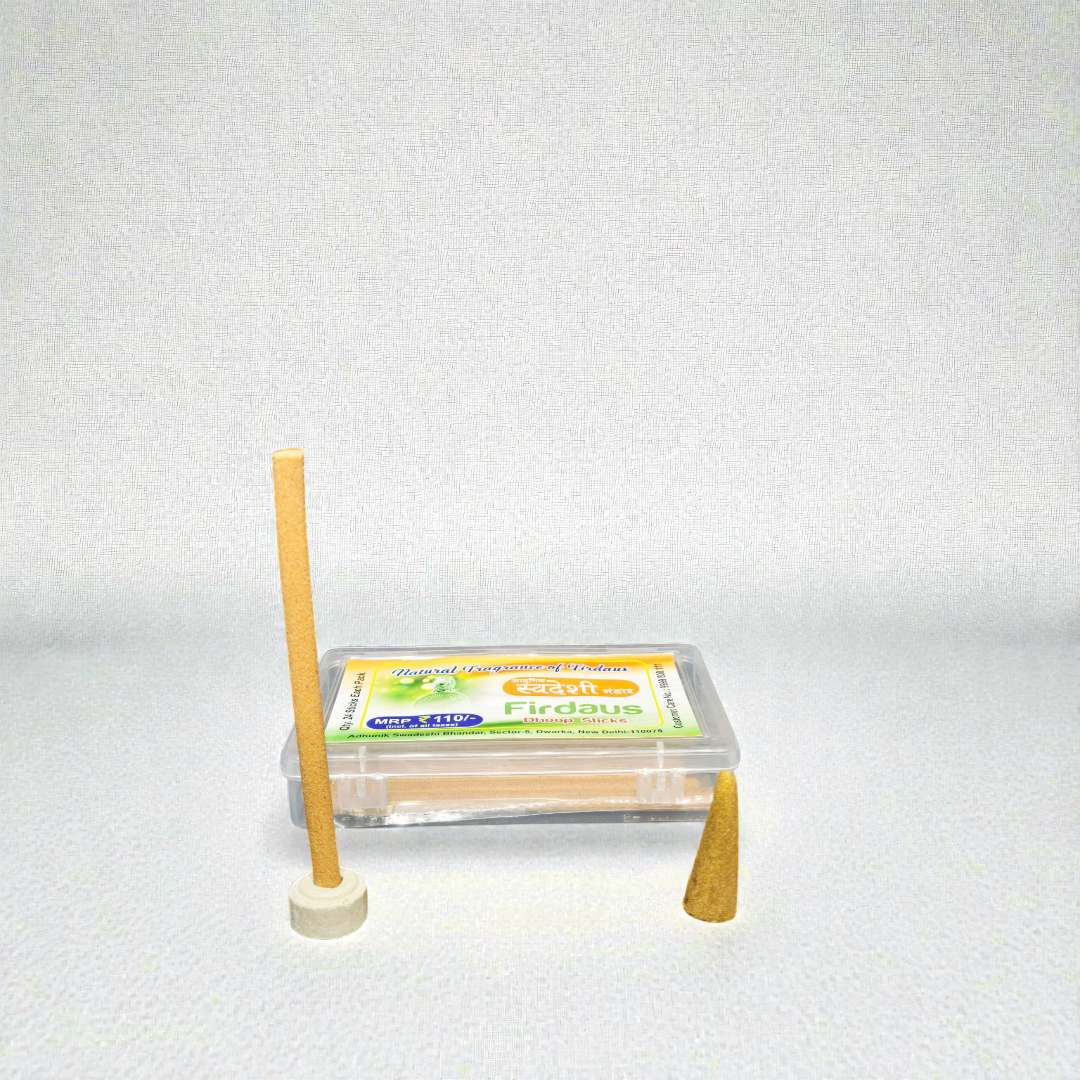 Adhunik Swadeshi Bhandar Firdaus Dhoop Sticks – Premium Firdaus Fragrance Incense for Puja, Meditation & Spiritual Rituals (24 Sticks Pack)