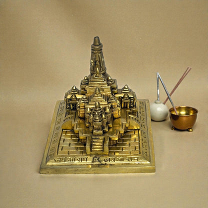 Adhunik Swadeshi Bhandar Brass Ram Mandir Model | Detailed Ayodhya Temple Replica | Spiritual Decor