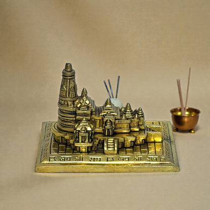 Adhunik Swadeshi Bhandar Brass Ram Mandir Model | Detailed Ayodhya Temple Replica | Spiritual Decor