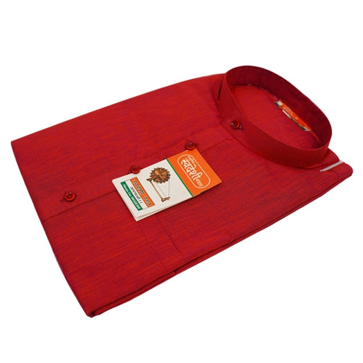 Maroon Khadi cotton kurta