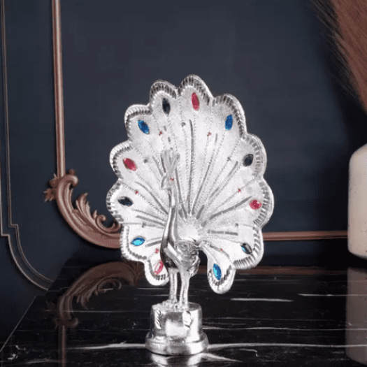 Peacock( Mor ) White Metal
