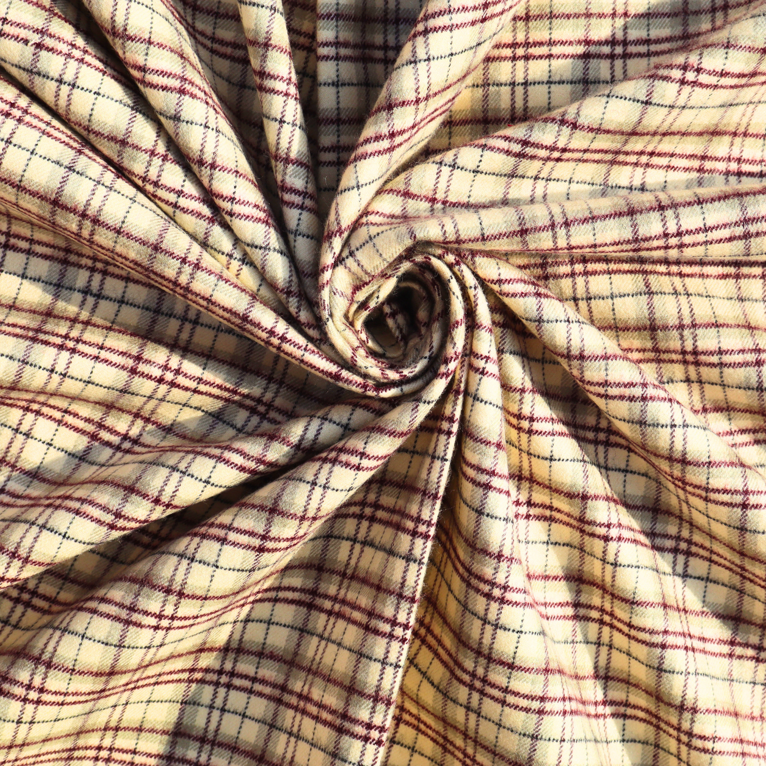 Premium Checked Woolen Fabric – Classic Beige Checks (44Inches Width ...
