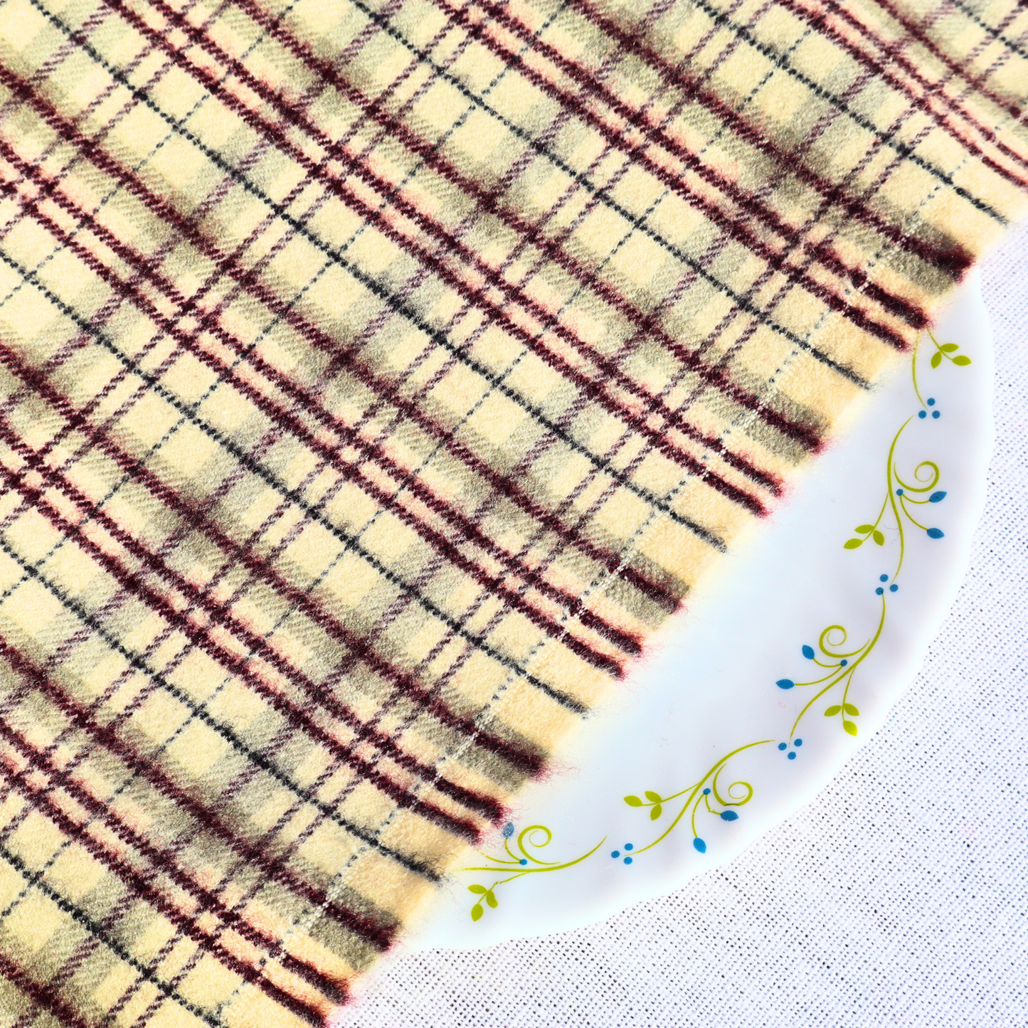 Premium Checked Woolen Fabric – Classic Beige Checks (44Inches Width)