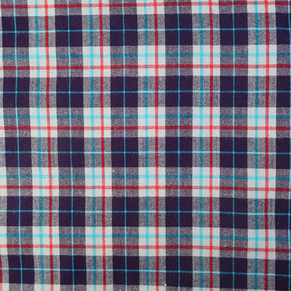 Premium Checked Woolen Fabric – Navy Blue Multicolour Checks (42 Inches Width)