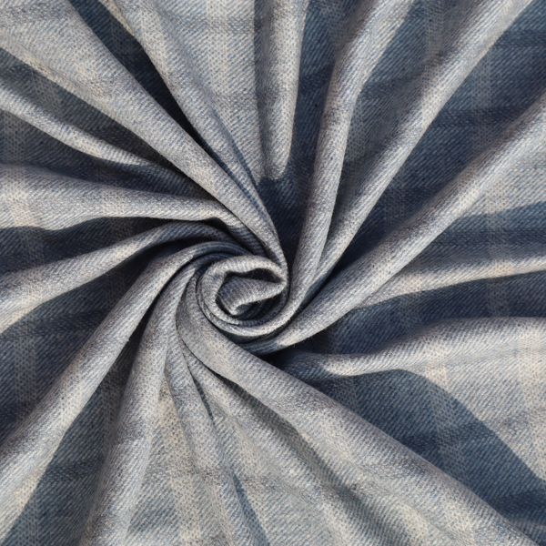 Premium Blue-Grey Woolen Tweed Fabric – Classic Check Pattern | Width 58 Inches