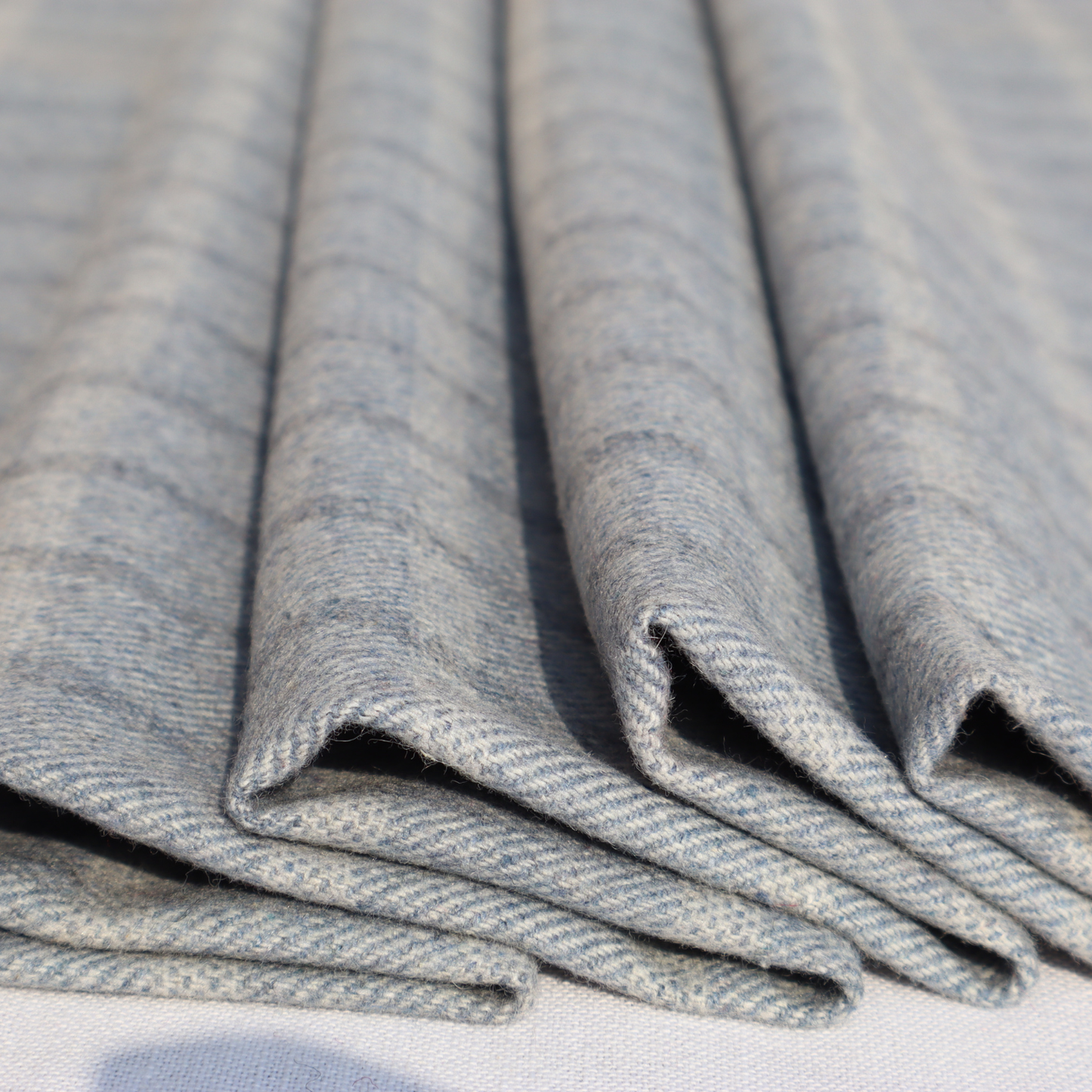 Premium Blue-Grey Woolen Tweed Fabric – Classic Check Pattern | Width 58 Inches