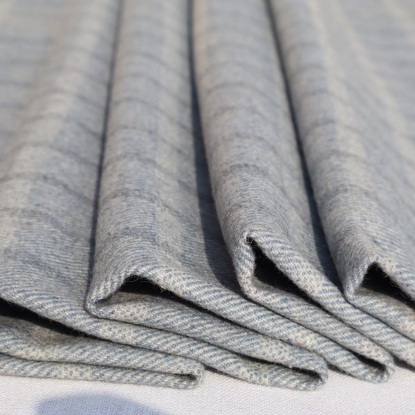 Premium Blue-Grey Woolen Tweed Fabric – Classic Check Pattern | Width 58 Inches