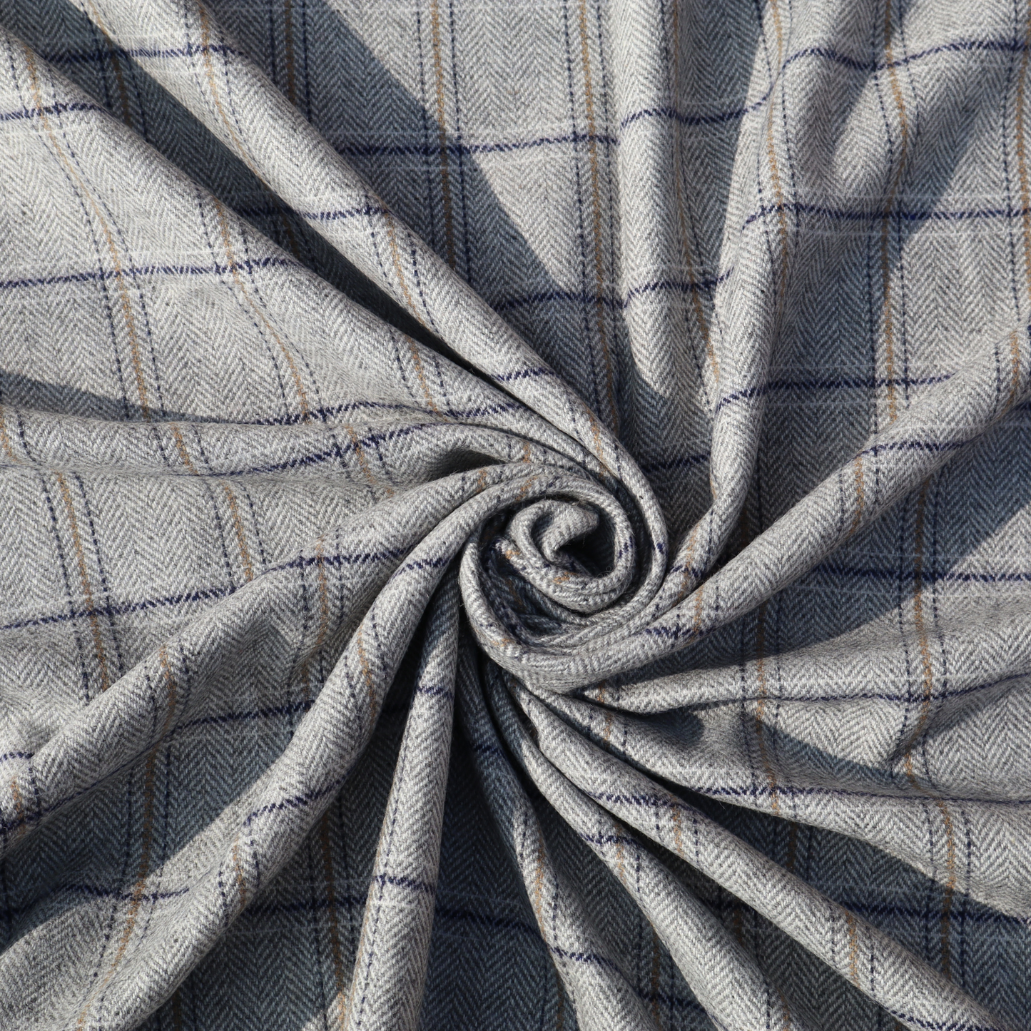 Classic Grey Woolen Tweed Fabric with Fine Checks | Premium Winter Wear | Width 58 Inches