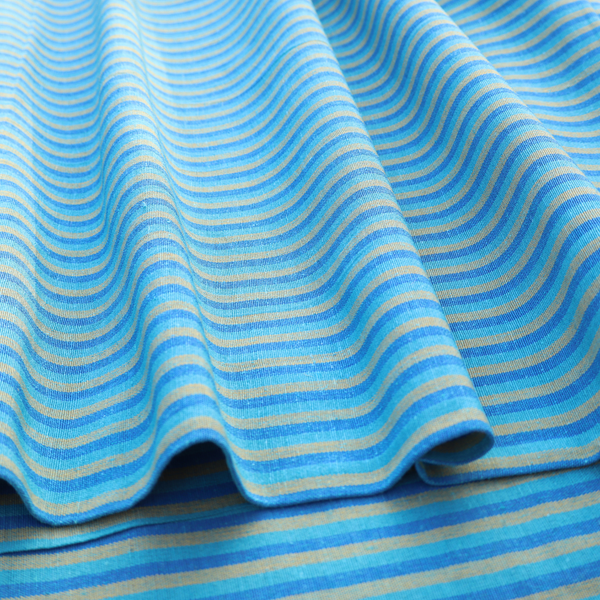 Sky Blue Striped Cotton Fabric | Soft & Breathable | Width 42 Inches