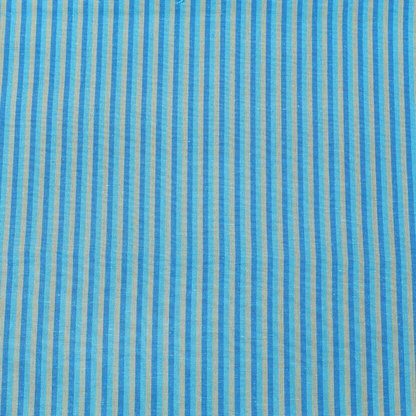 Sky Blue Striped Cotton Fabric | Soft & Breathable | Width 42 Inches