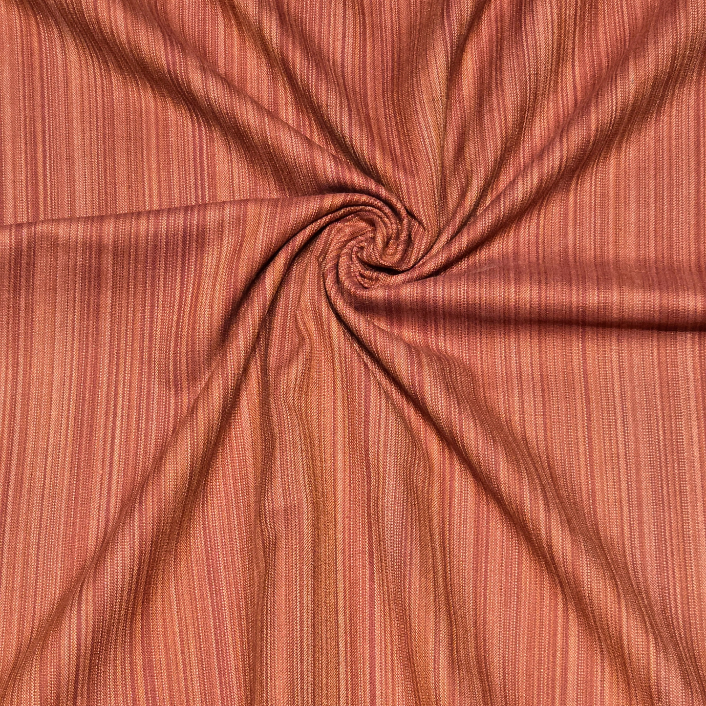 Warm Rust Brown Woolen Fabric with Fine Vertical Texture | Width 42 Inches