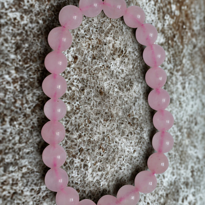 Rose Quartz Bracelet – Natural Healing Crystal for Love, Peace & Positivity