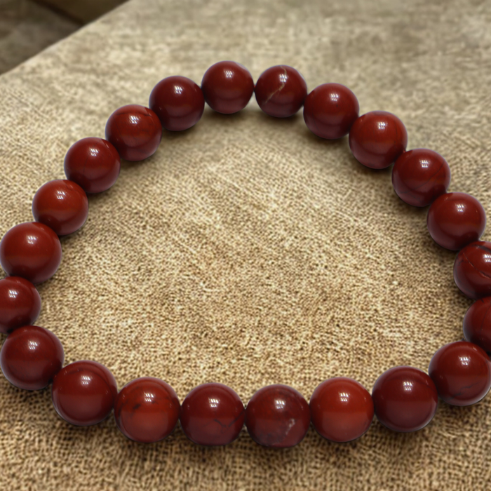 Red Jasper Bracelet – Natural Grounding Crystal for Strength, Stability & Energy