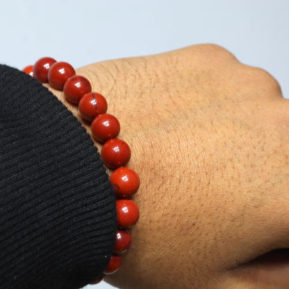 Red Jasper Bracelet – Natural Grounding Crystal for Strength, Stability & Energy