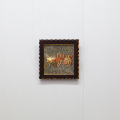 Seven Horses on Raw Pyrite Plate – Symbol of Speed, Success & Prosperity