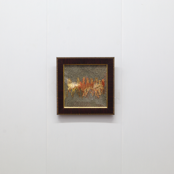 Seven Horses on Raw Pyrite Plate – Symbol of Speed, Success & Prosperity