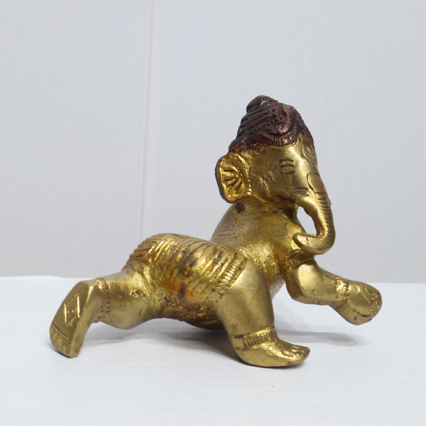 Handcrafted Brass Crawling Bal Ganesha Idol – Auspicious Decorative Murti