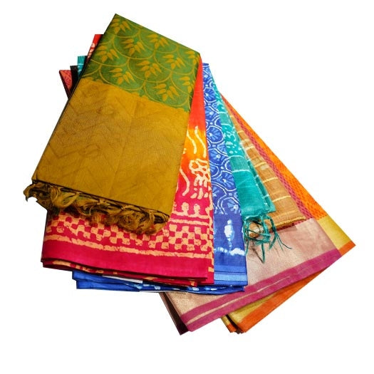 (Batik Printed )Pure Cotton Saree