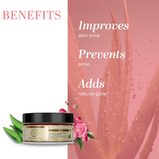 Khadi Natural Rose and Aloe Vera Face Massage Gel,