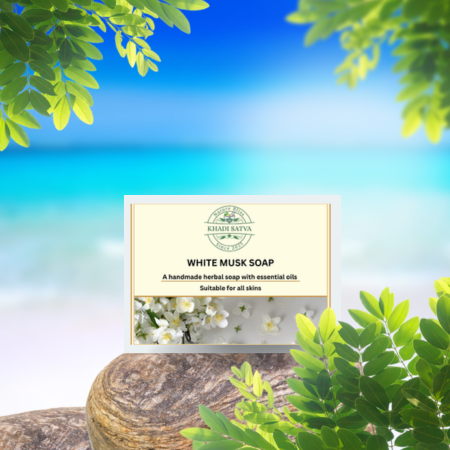 Khadi Satva White Musk Soap – Natural Skin Brightening & Refreshing Bar (125g)