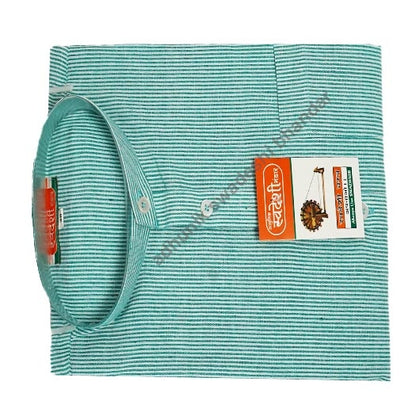 Cotton Kurta Light Blue With Black Lines