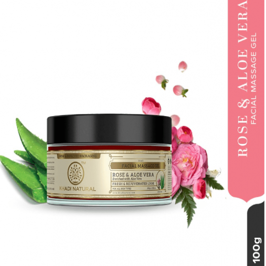 Khadi Natural Rose and Aloe Vera Face Massage Gel,