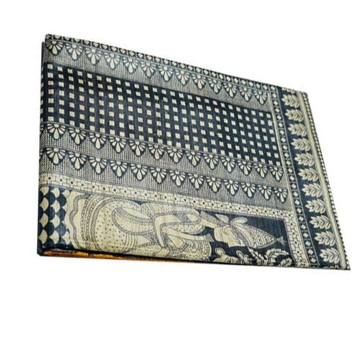 Black Tussar Silk Saree