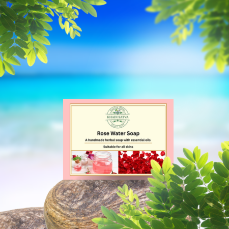 Khadi Satva Rose Water Soap – Refreshing & Gentle Herbal Cleansing Bar (125g)