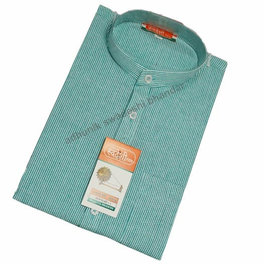 Cotton Kurta Light Blue With Black Lines