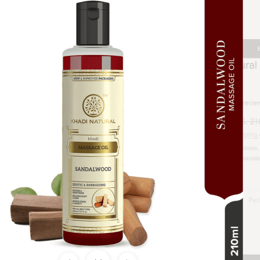 Khadi Natural Sandalwood Massage Oil