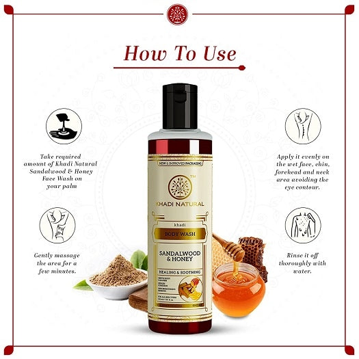 Khadi Natural Sandal Wood and Honey Body Wash,