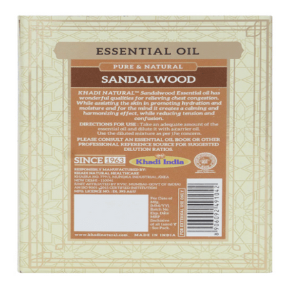 Khadi Natural Essential Oil (Sandalwood)