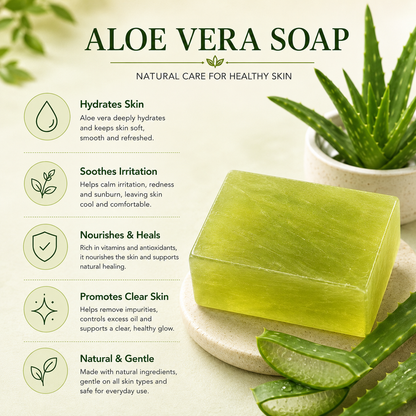 Handmade Aloe Vera Soap for Soft and Fresh Skin